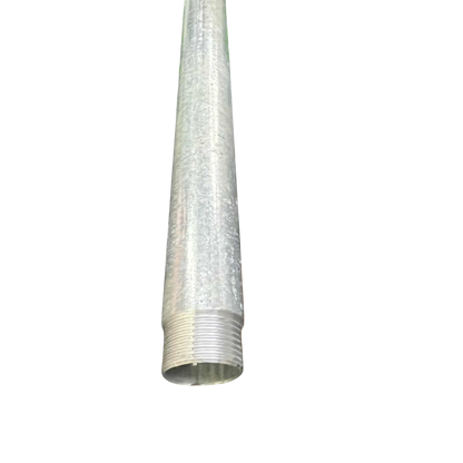 1 inch EMT conduit pipe nipple in a metallic finish for electrical installations and connections