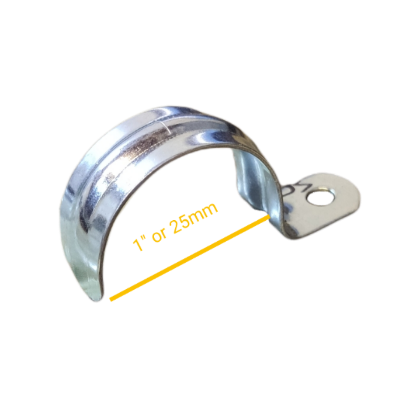 1 inch metal pipe Malleable clamp made of durable metal with a smooth finish and mounting hole