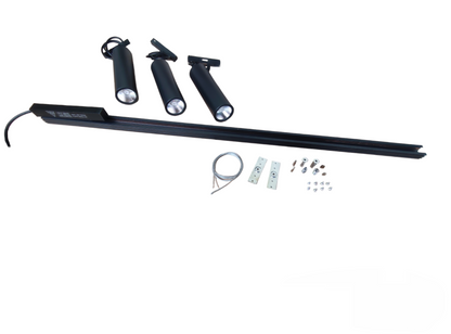 1 Meter Magnetic Tracklight 12W LED 3Pcs with adjustable spotlights and mounting accessories