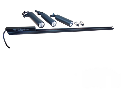 1 Meter Magnetic Tracklight 12W LED 3Pcs set with adjustable lights and a sleek black track for versatile lighting