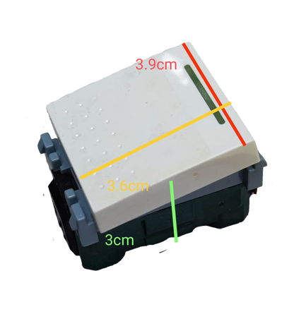 Royu 1 way switch square device featured with compact design and clear measurement markings