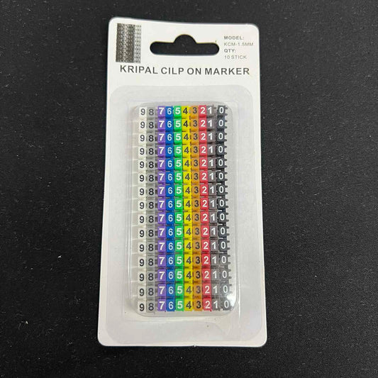 Cable Marker Clip On 0-9 Assorted Color 1.5MM   KCM-1.5MM