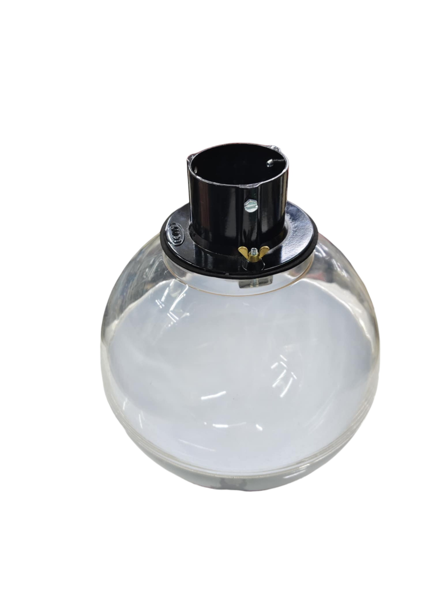 Amco 10 inch acrylic post light globe with black mounting fixture for lighting installation accessories