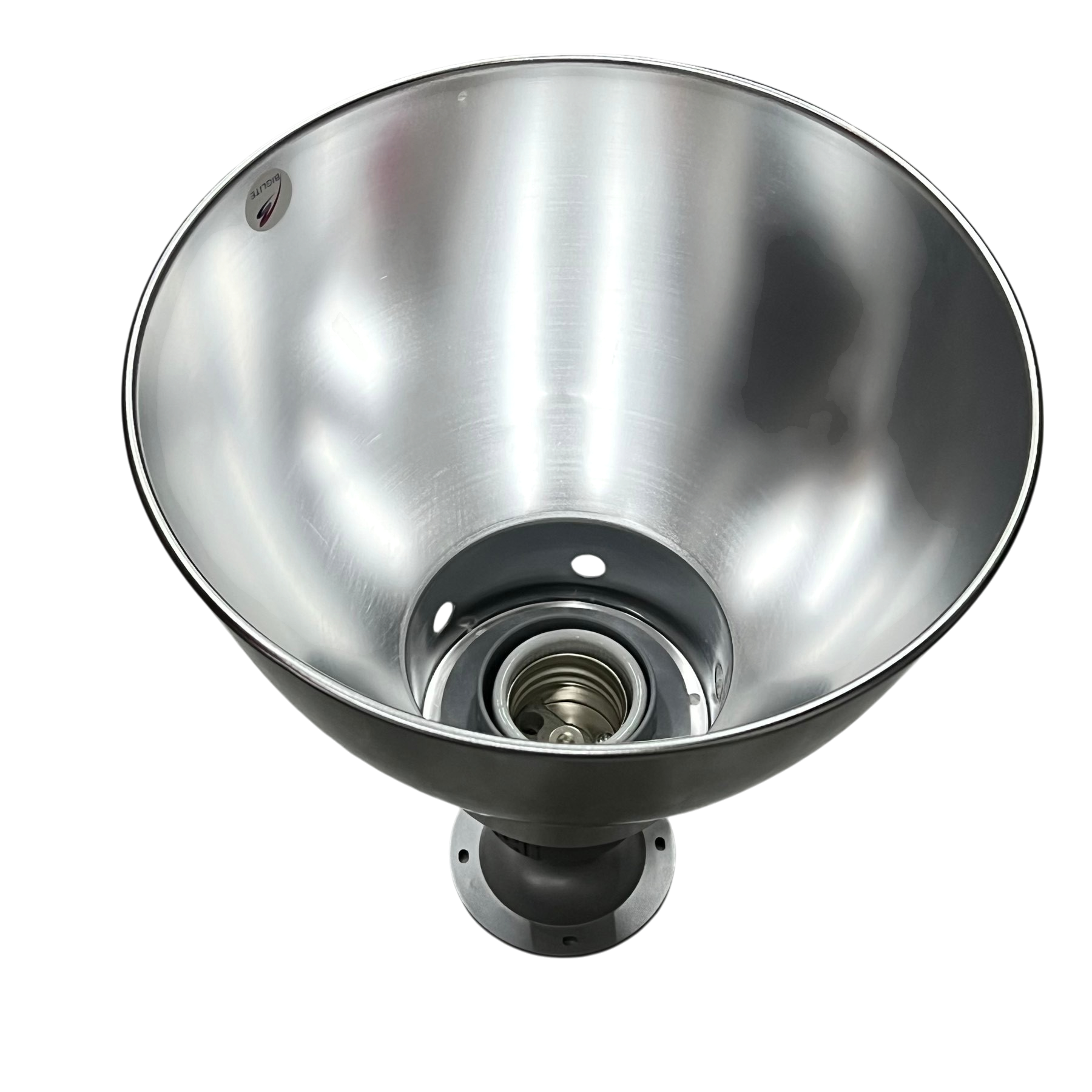 Biglite 10 inch aluminum reflector light with mounting base and bulb socket for lighting installation