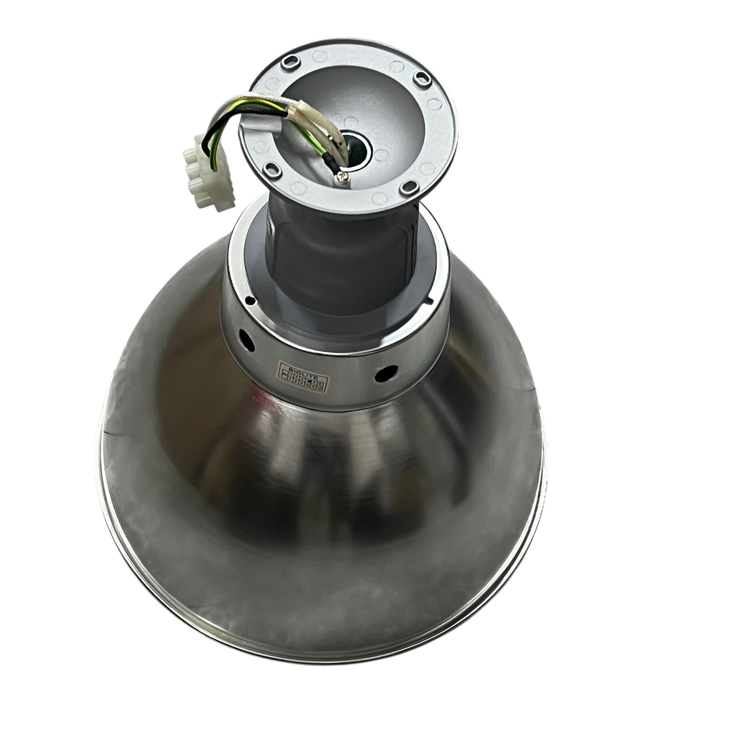 Biglite 10 inch aluminum reflector light with wiring and mounting components for lighting installation