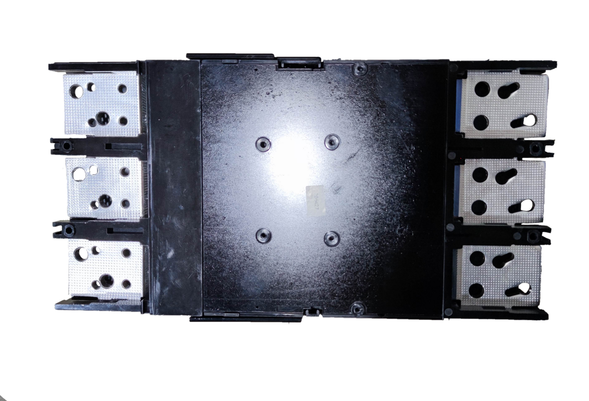 Himel 1000A Industrial Circuit Breaker 3 Pole top view showing connection terminals and black casing