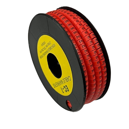 1000pcs Cable Marker Red - E on a spool for organized cable management and easy identification