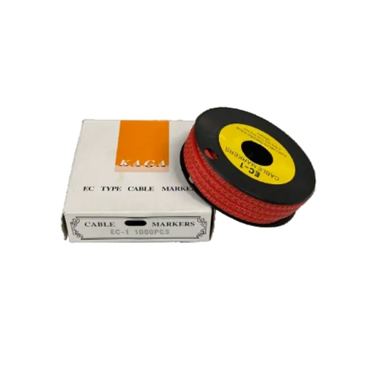 Grippes 1000pcs Cable Marker Red - G on a spool with packaging for efficient cable organization