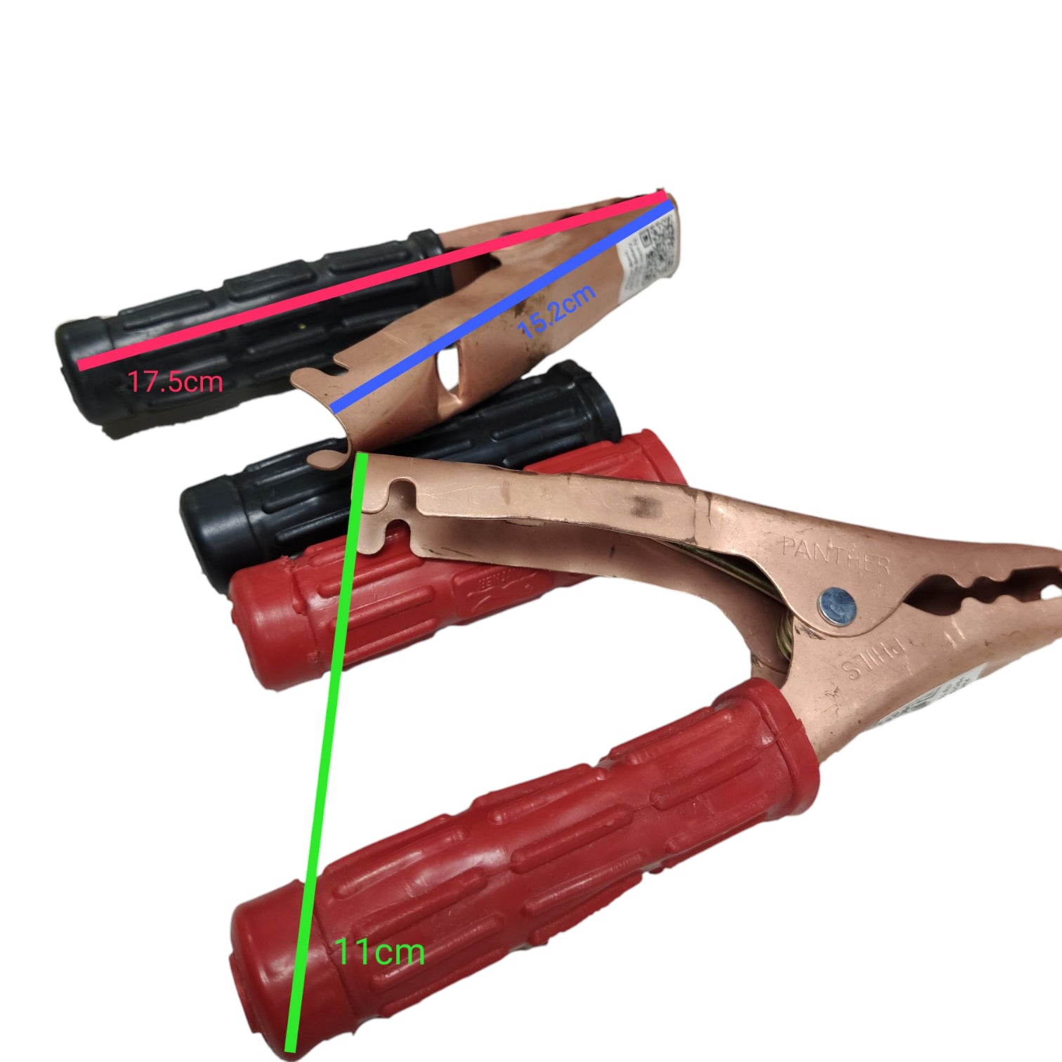 Durable Panther 100A battery clips copper pair for secure electrical connections