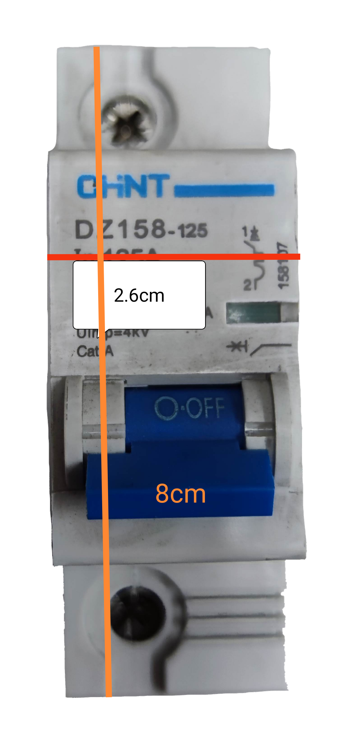 Chint 100A miniature circuit breaker 10 Kaic 1 Pole 220V with blue switch in off position