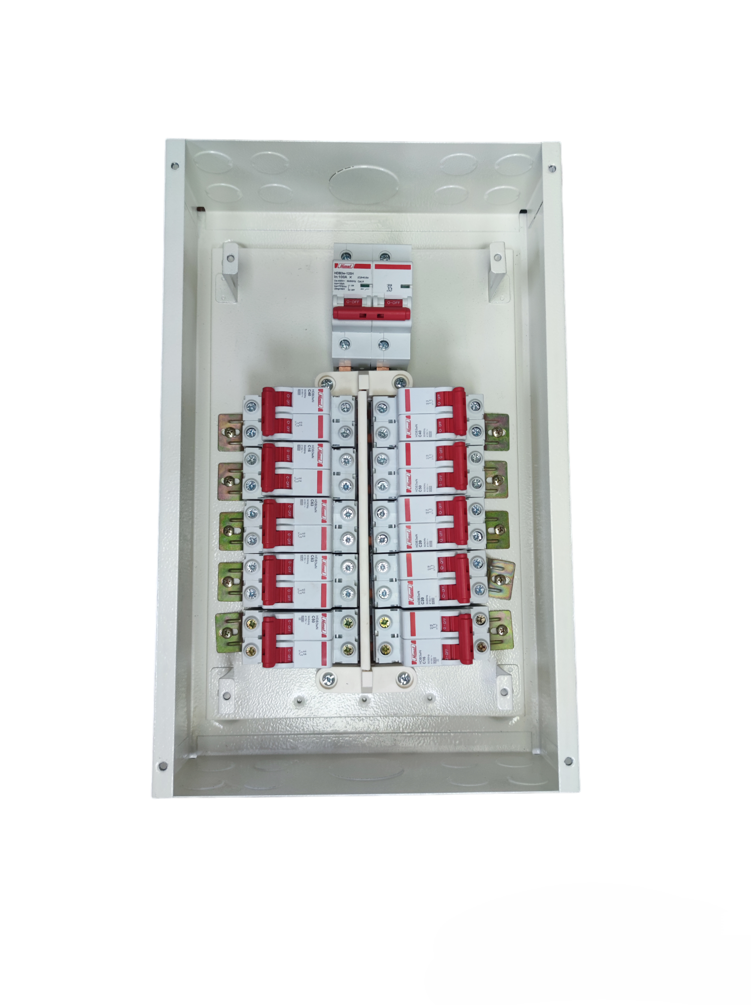 100A miniature circuit breaker panel from Koten & Himel with 16 circuit slots for electrical systems