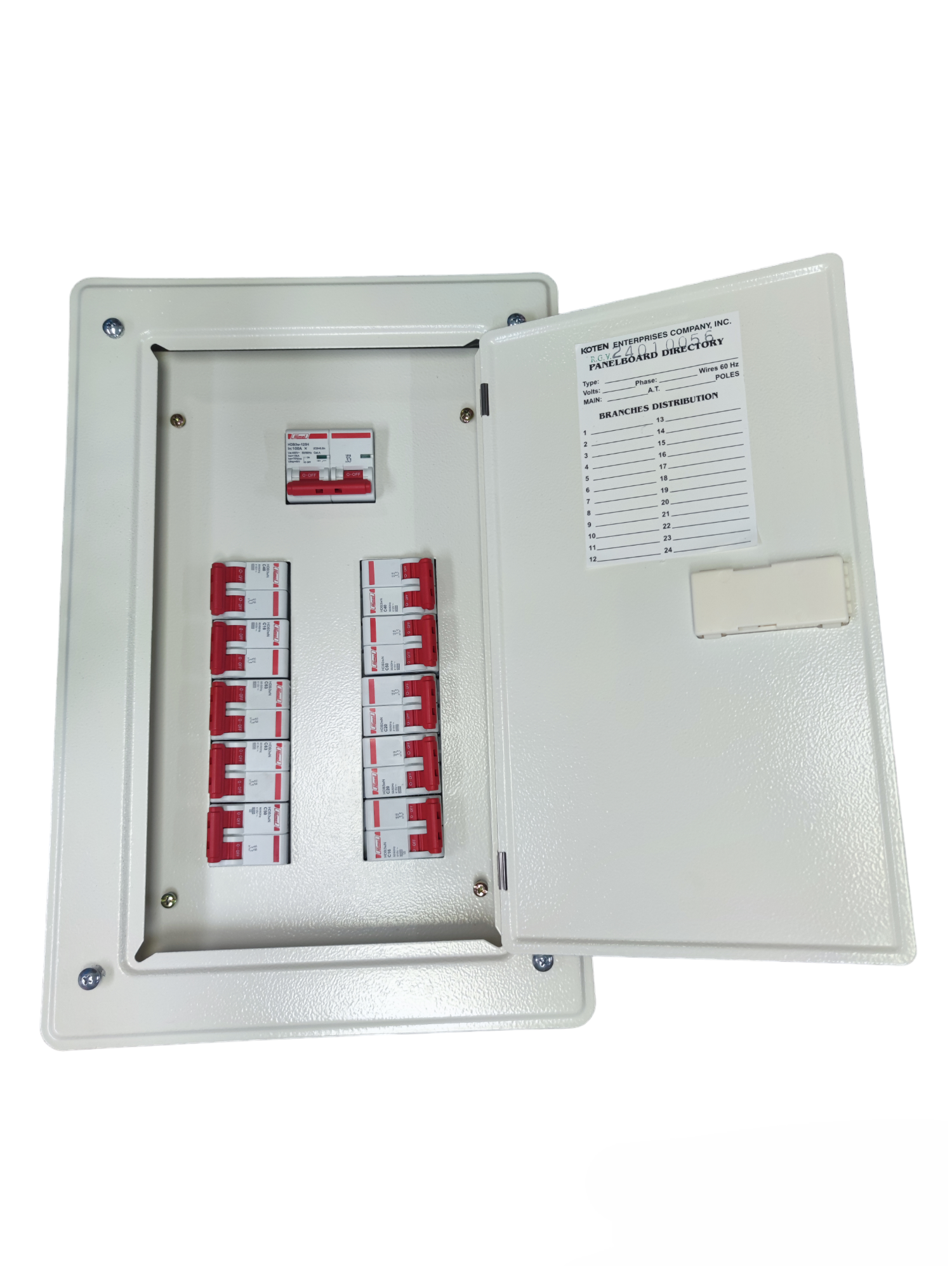100A miniature circuit breaker panel with multiple breakers for electrical safety and management