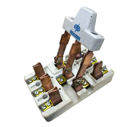 Taiyou 100A porcelain knife switch with copper connectors for reliable electrical performance