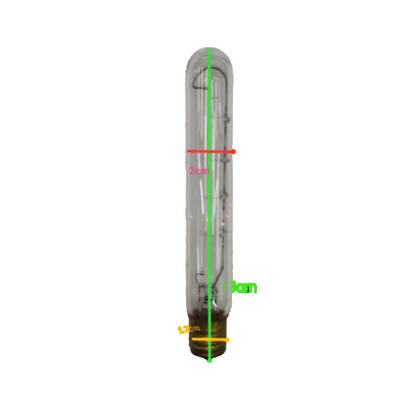 Denko 10W E17 220V Tubular Filament Bulb with a clear design and elongated shape