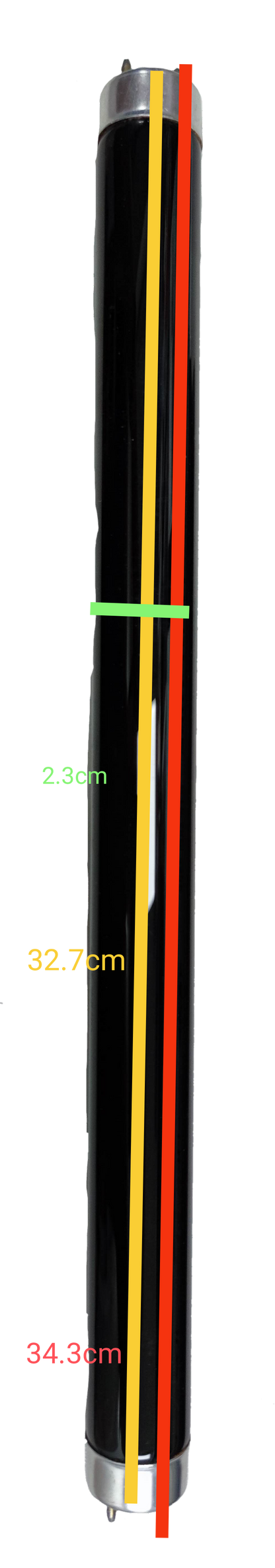 Sankyo Denki 10W Black Light T-8 Fluorescent Tube with black coating and metal end caps