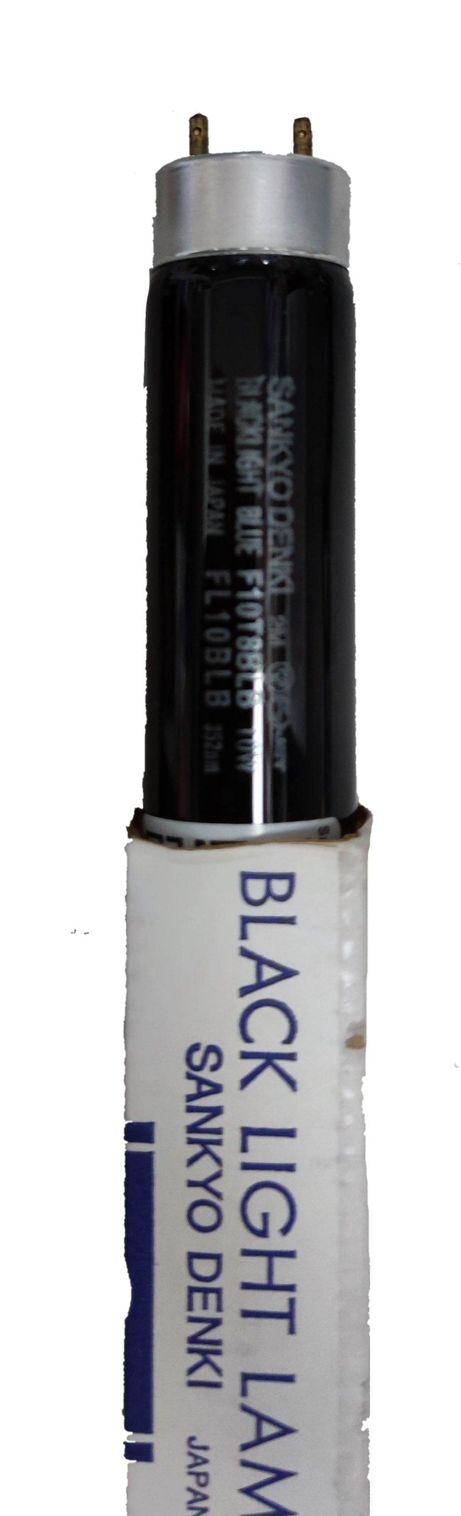 Sankyo Denki 10W Black Light T-8 Fluorescent Tube with black glass and metal pins