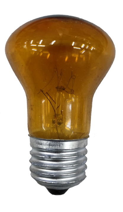 10W colored bulb E27 220V incandescent bulb with amber glass and silver base from China
