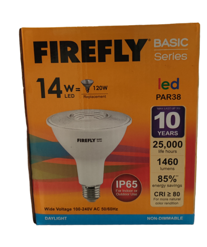 Firefly 14W LED PAR 38 E27 Available in Daylight (6500K) or Warm White (3000K)