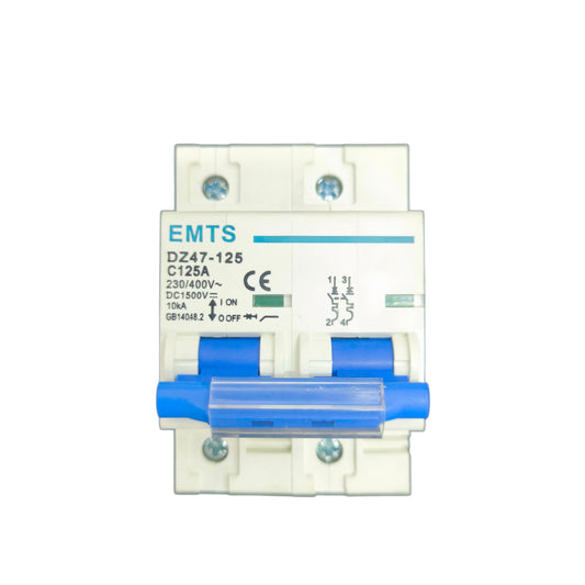 ZwitseRise 125A 2P Miniature Circuit Breaker for Electrical Circuit Protection and Safety
