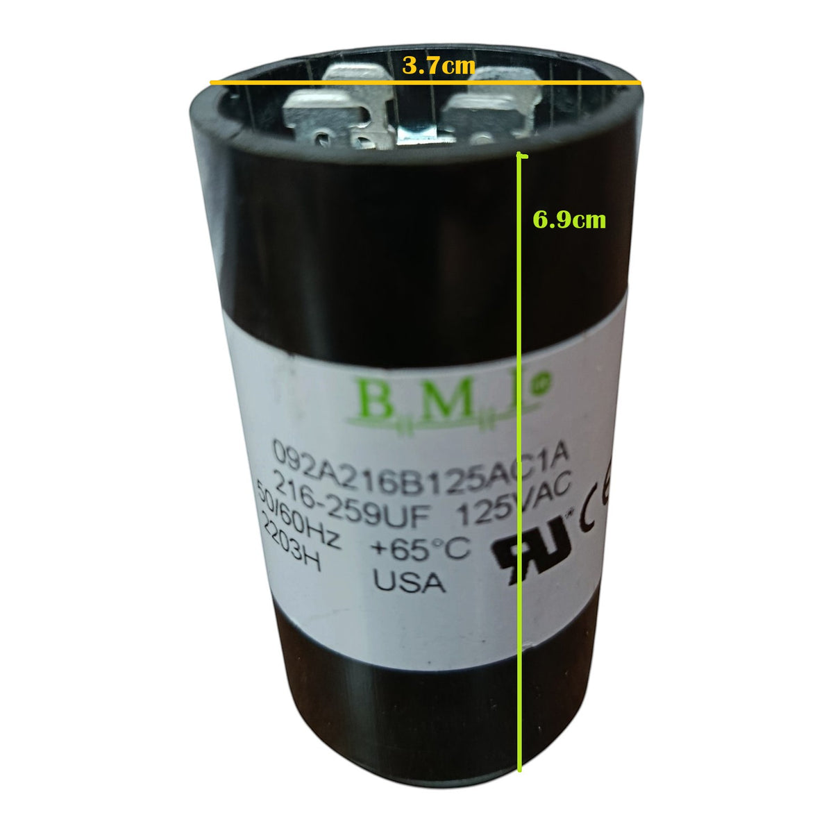 BMI Motor Starting Capacitor 216-259uF 125V AC