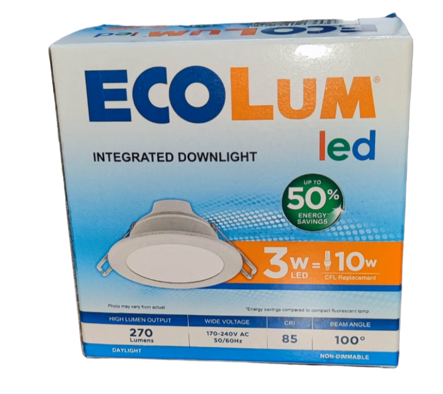 Ecolum 3W LED Downlight Daylight 6500K 220V