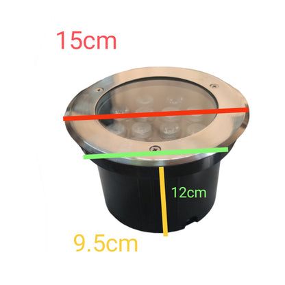 Measurement chart of a round metal object with dimensions labeled on a white background