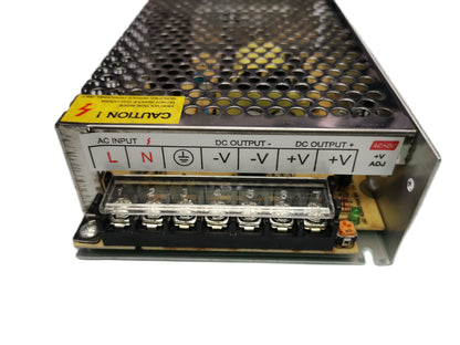 ZwitseRise 12V 5A power supply for CCTV with clear terminal connections and sleek metal casing