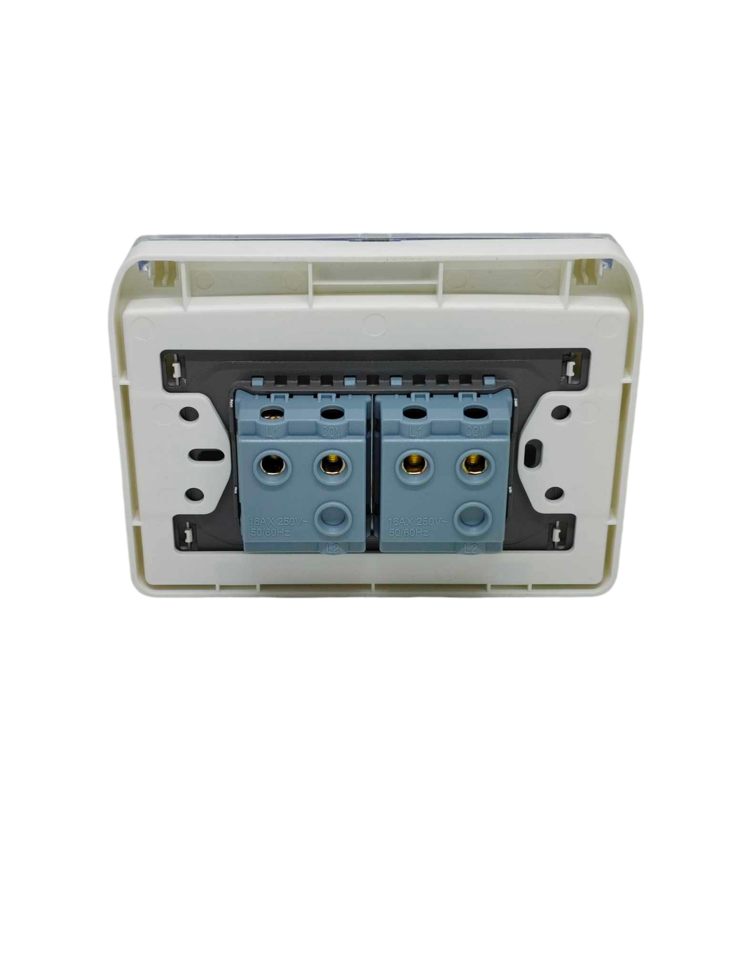 Grazen Weatherproof Plate Cover with 2 Gang 1 Way Switch 16A 220V WC-019-W+GW-003