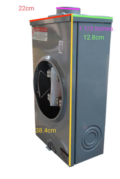 Cirtech Rectangular Meter Base 5 Jaws 1 1/2 Inch Hub Size KWH Meter Base Max 200A