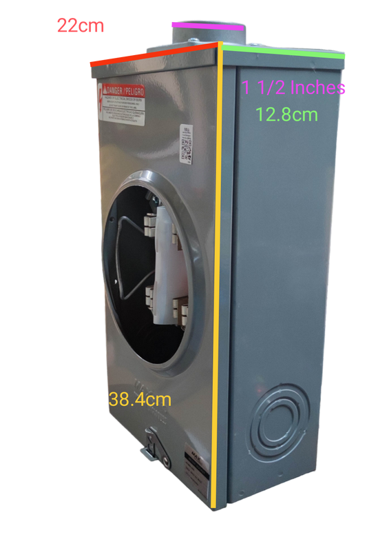 Cirtech Rectangular Meter Base 5 Jaws 1 1/2 Inch Hub Size KWH Meter Base Max 200A
