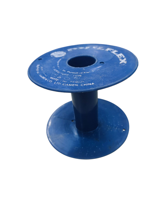Blue 14cm cable storage spool for organizing and managing cables in home or office