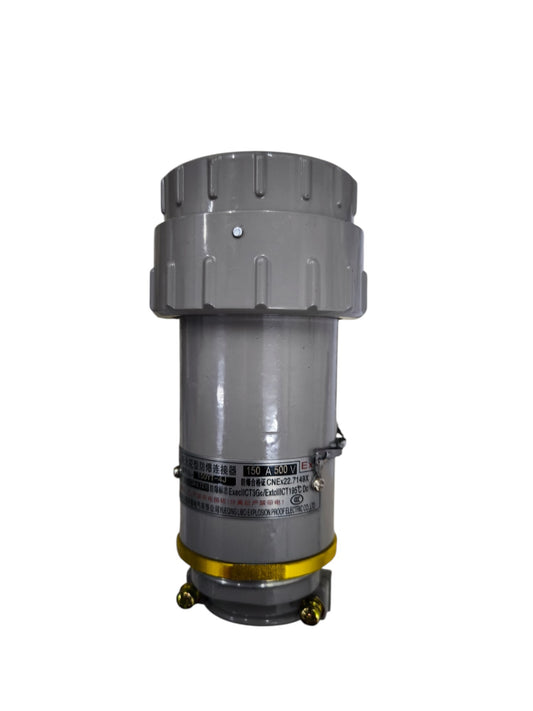 Grippes 150A 3 Phase 4 Pole Metal Casing plug with durable industrial design for electrical circuitry