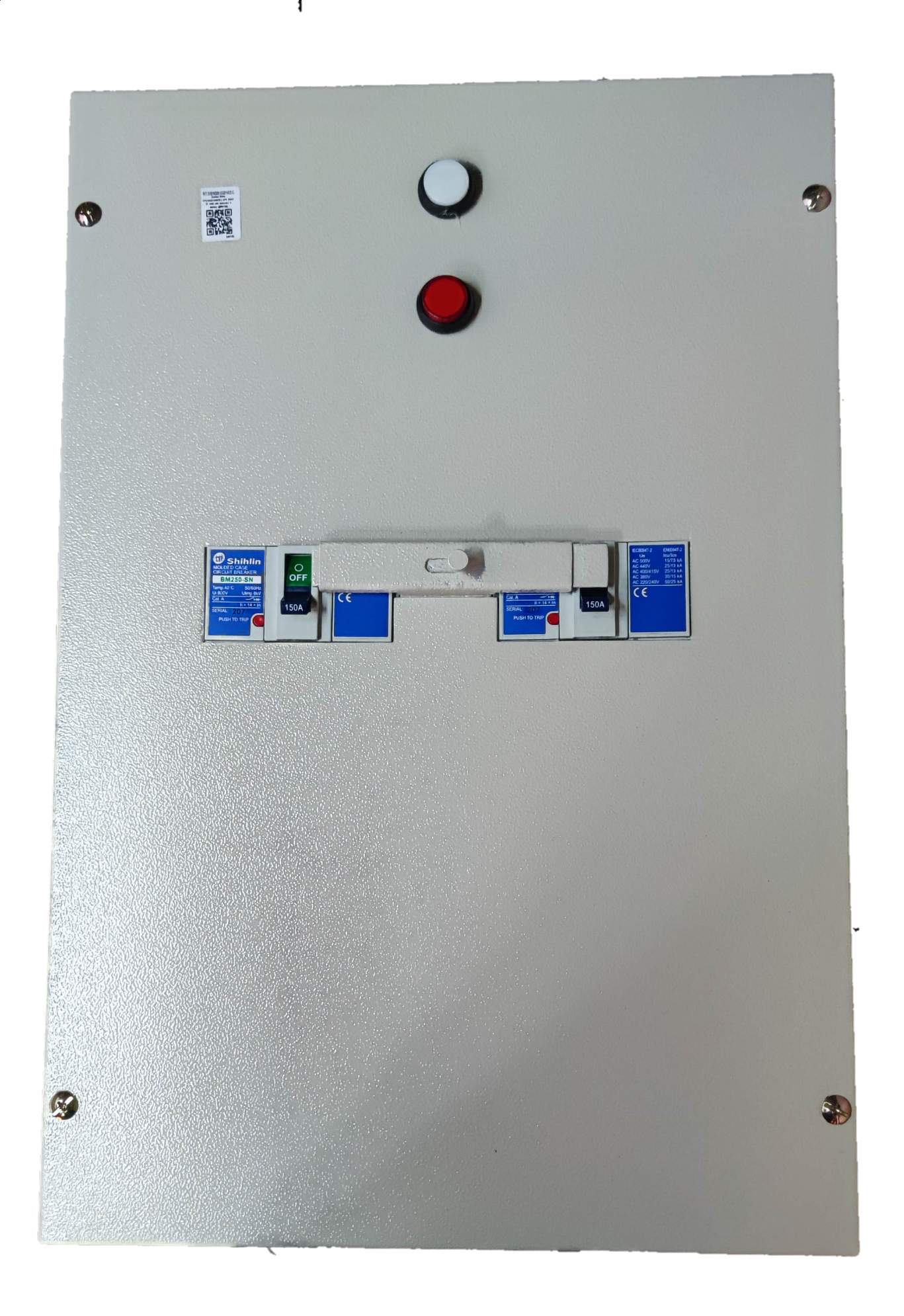 Shihlin 150A MTS 2 Pole Single Pole electrical circuit breaker switch in metal enclosure