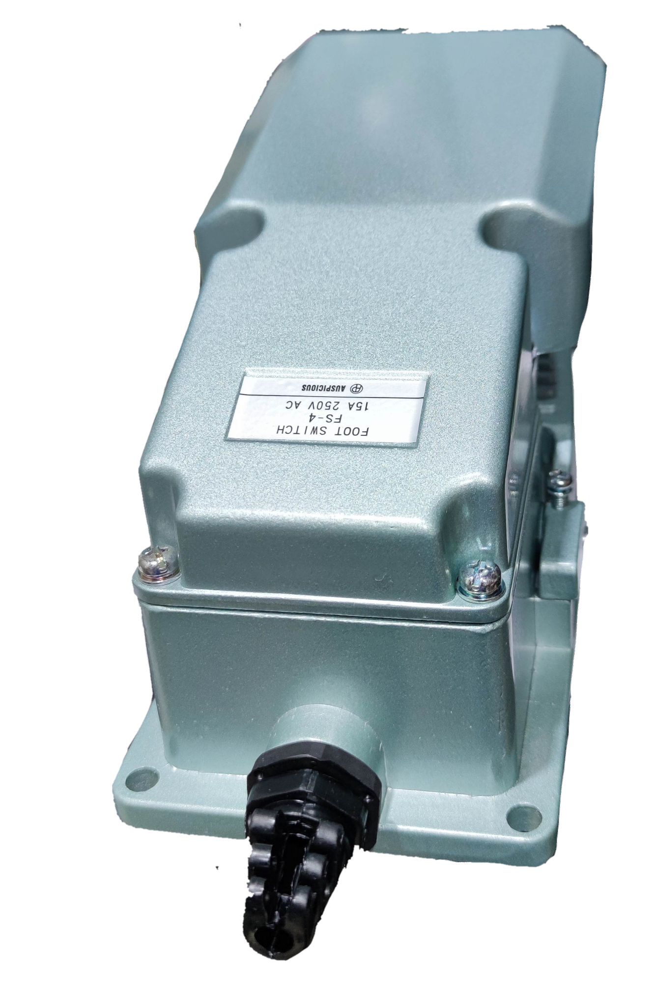 Auspicious 15A foot switch industrial grade with metal casing and cable connection