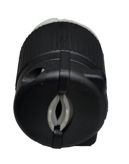 15A twist lock plug NEMA L5-15P by Grippes featuring durable black housing for reliable electrical connections