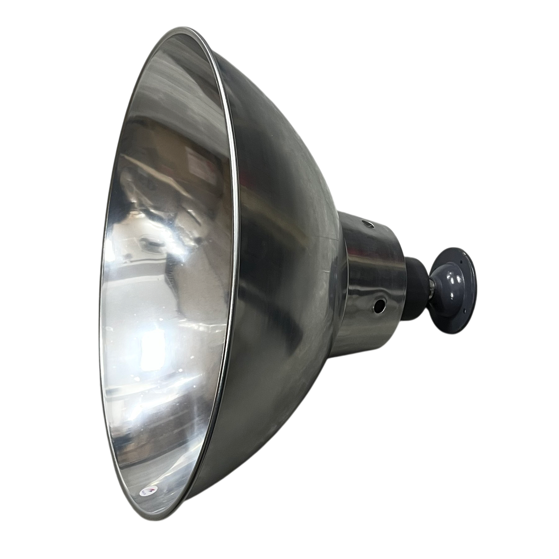 16 Inch aluminum reflector E27 socket lighting installation accessory by Biglite with polished metal finish