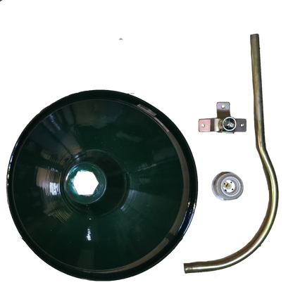 Amco 16 inch lamp cover E27 socket with mounting bracket and curved arm for lighting installations