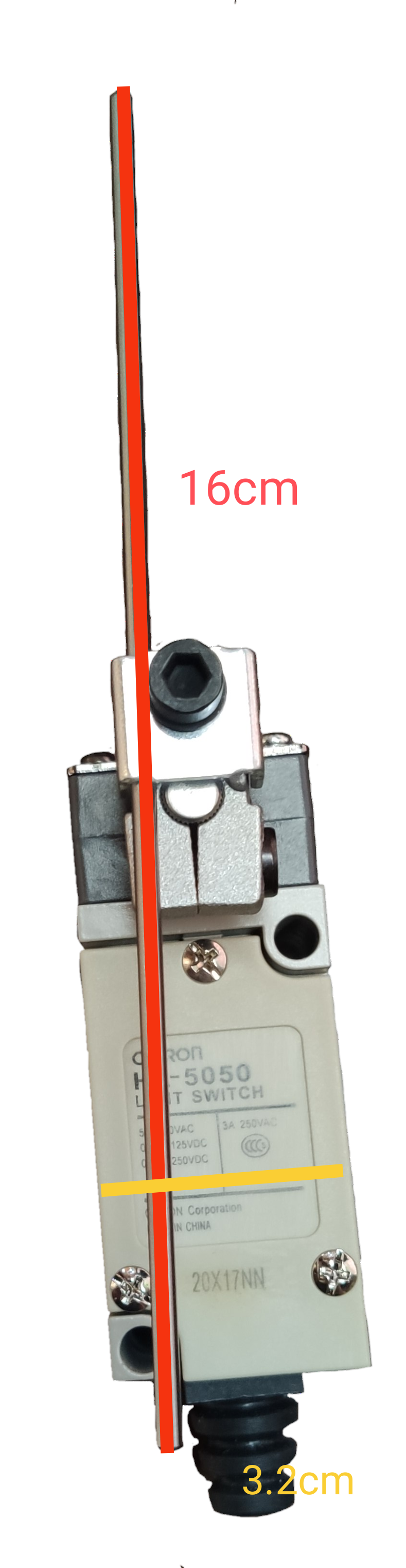 Omron Limit Switch with Metal Rod 5A 250VAC