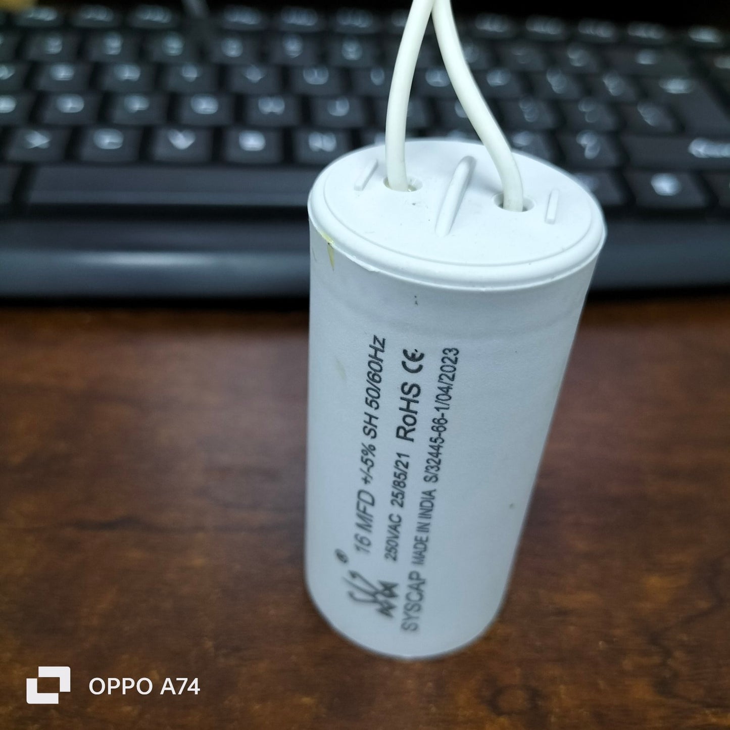 16MFD 250V AC Running Capacitor by Syscap for electrical circuit applications
