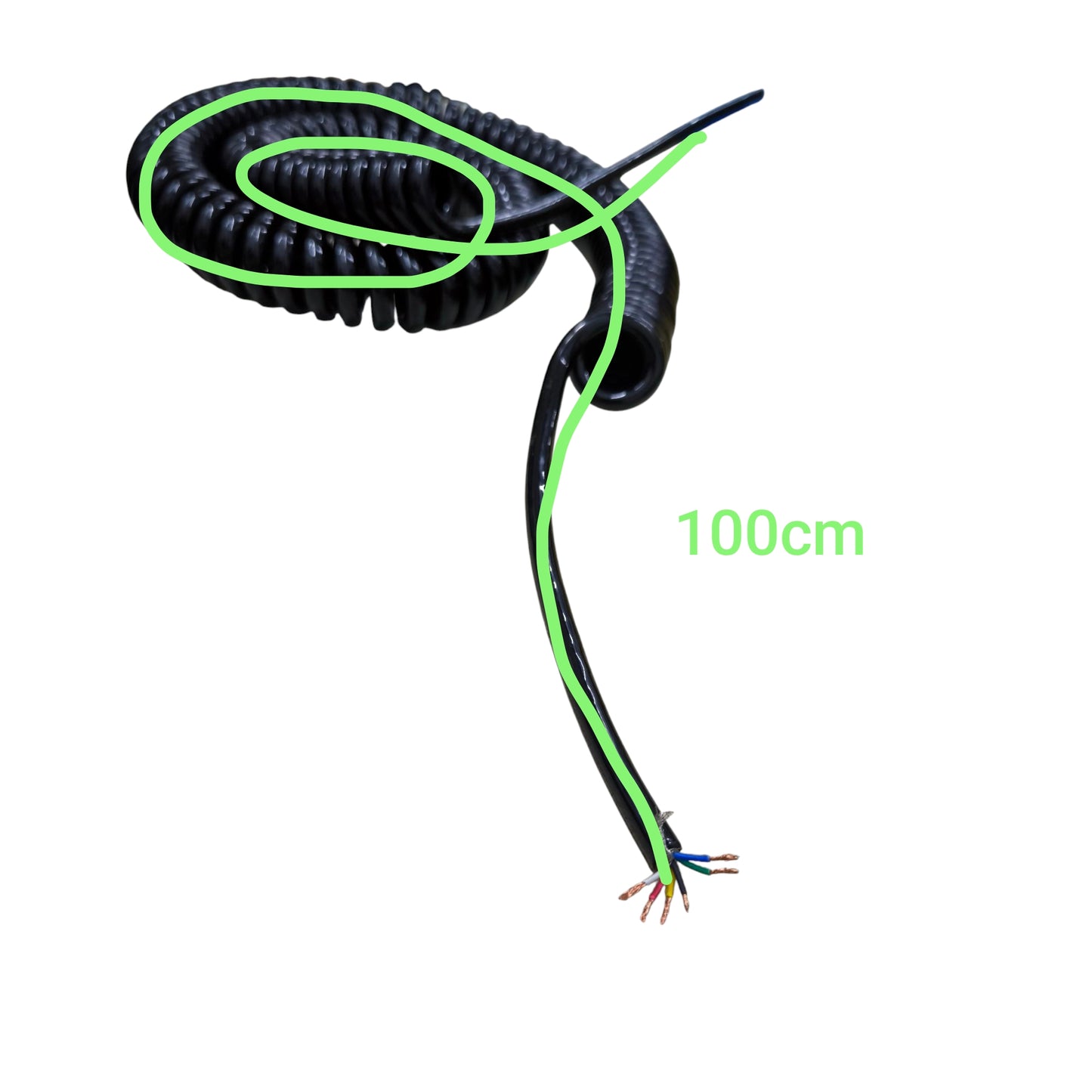 Grippes Coiled Wire 6 Core 0.6mm x 0.30mm AWG 22 Shielded, Spiral Wire Spring Wire (5 Meters Un-Coiled)