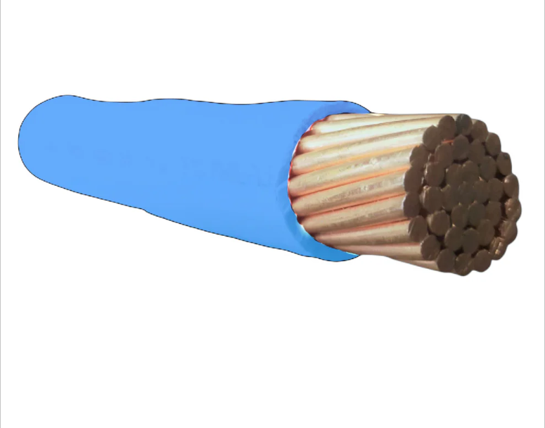 Duraflex 175mm THHN stranded wire 350MCM blue with durable insulation for electrical applications