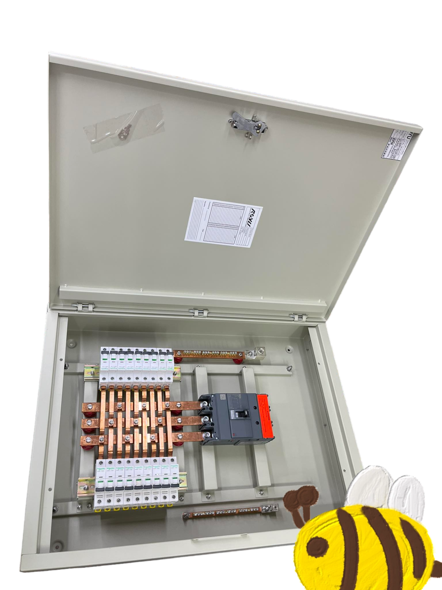 Schneider 18 Branches panel board main EZC250H 225A with internal copper bus bars and circuit breakers