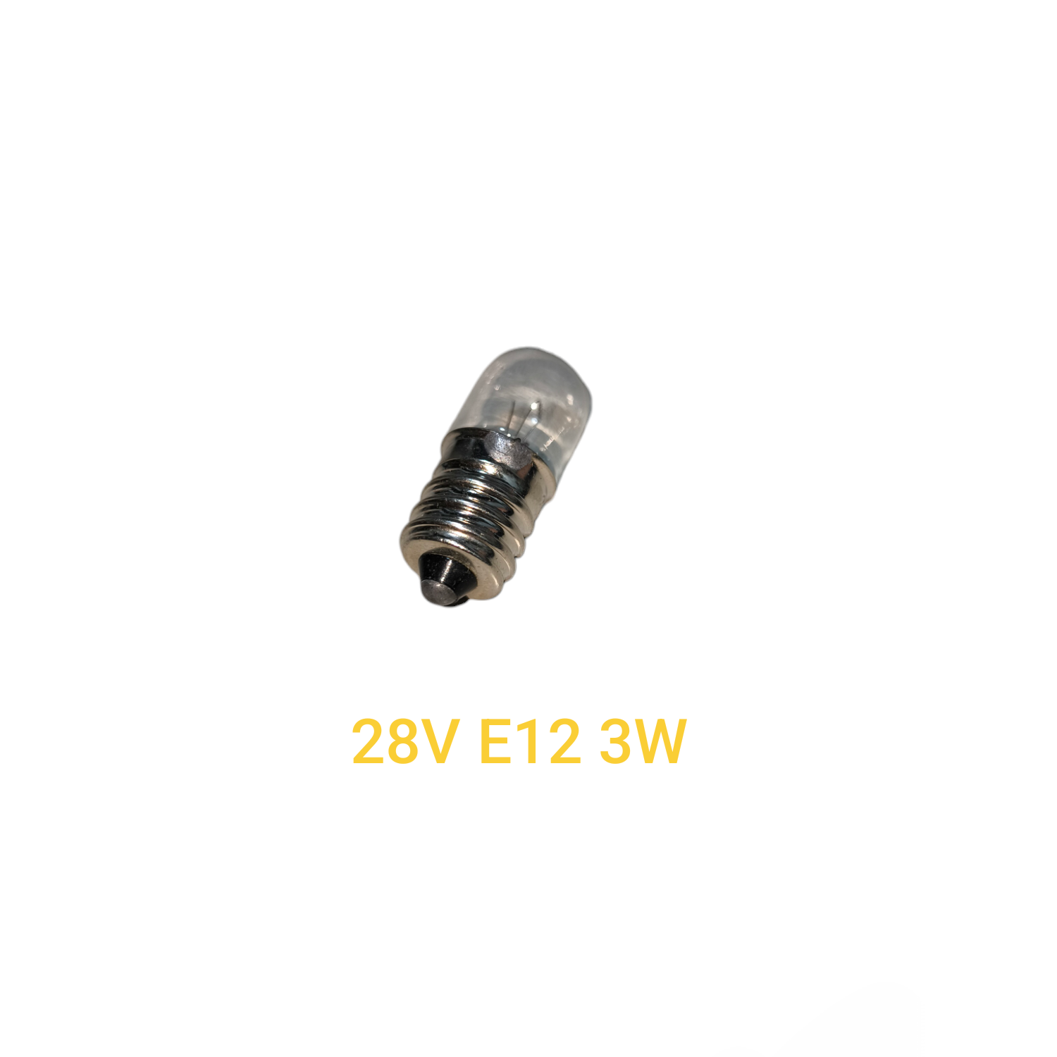 Small light bulb with technical specifications on a white background 1W Pilot Lamp E12 3cm x 1.2cm, Indicator Bulb, Machine Bulb Available in Different Voltage Electx Electrical SUpply