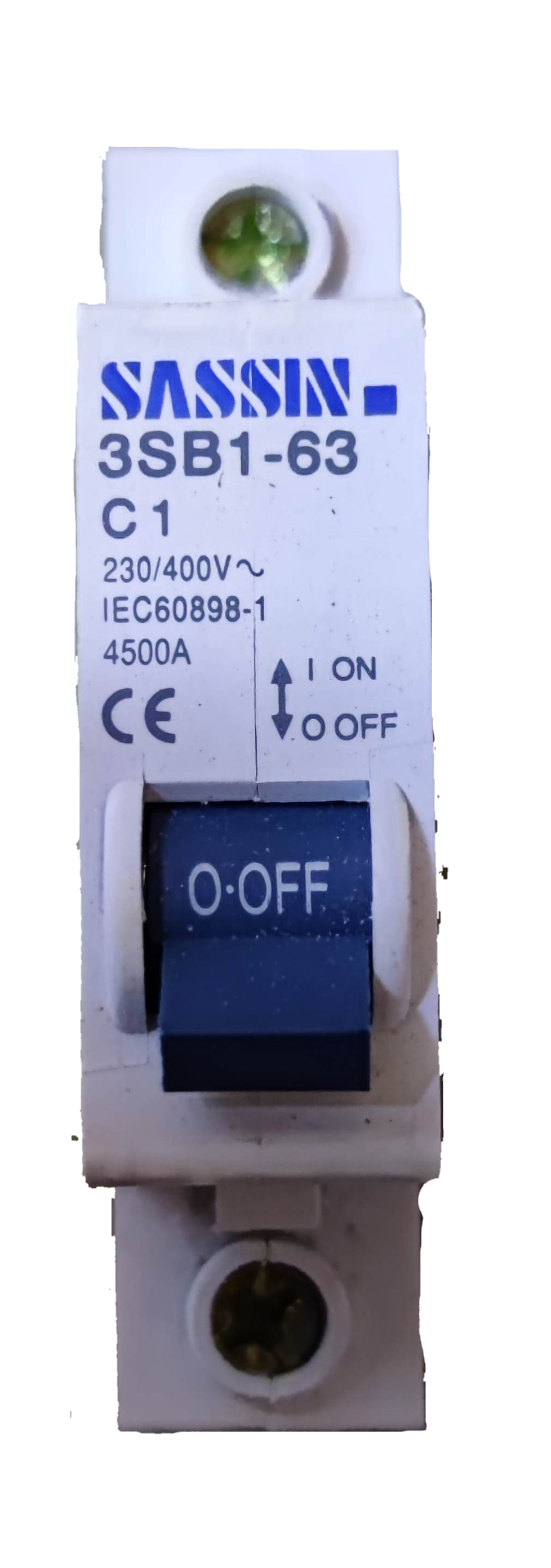 Sassin 1A Miniature Circuit Breaker 1 Pole 4.5 KAIC with ON OFF switch for electrical circuitry
