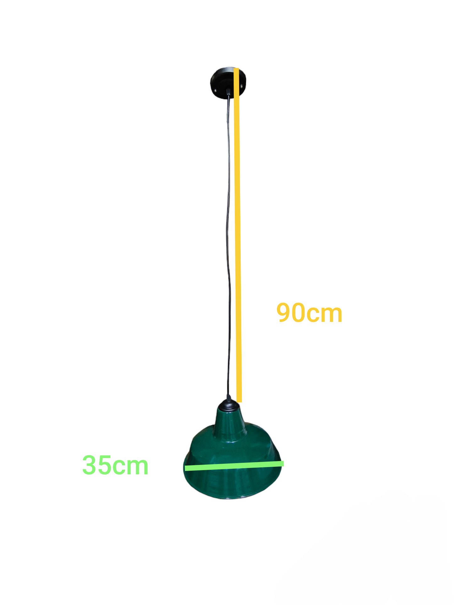 Pendant Light Fixture E27 4A 250V with Reflector Deep Type Available in 16 inches, 14 inches and 12 Inches, Hanging Fixture E27