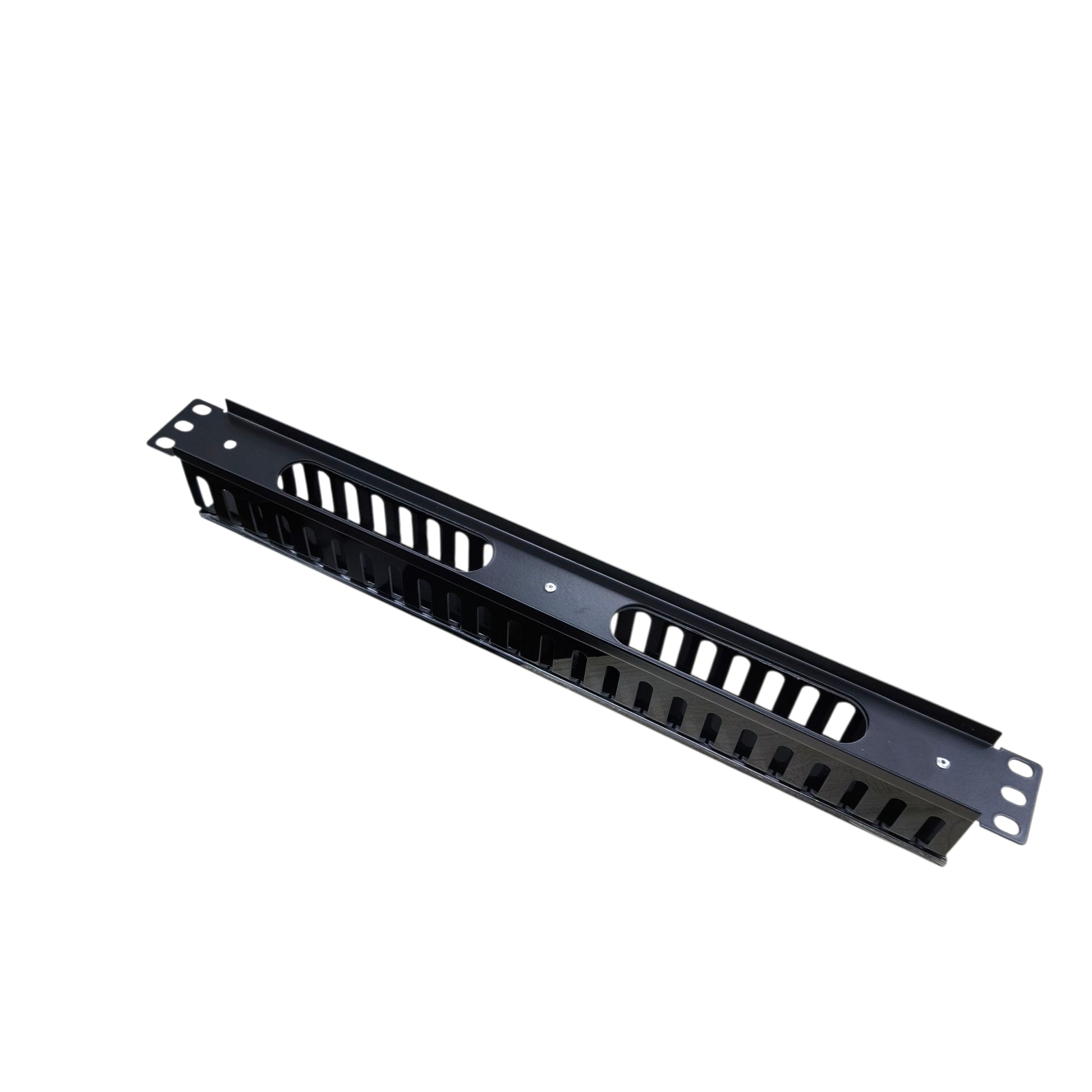 1U cable duct for data cabinet 19 Inches in black for efficient cable management