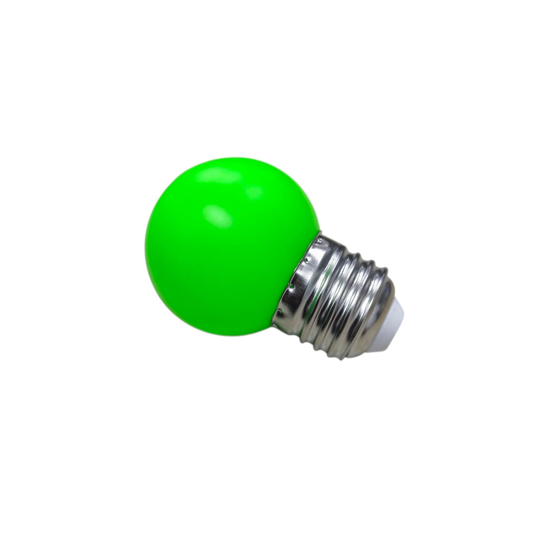 1W Denko LED bulb 220V Green E27 with a vibrant green round design for home lighting