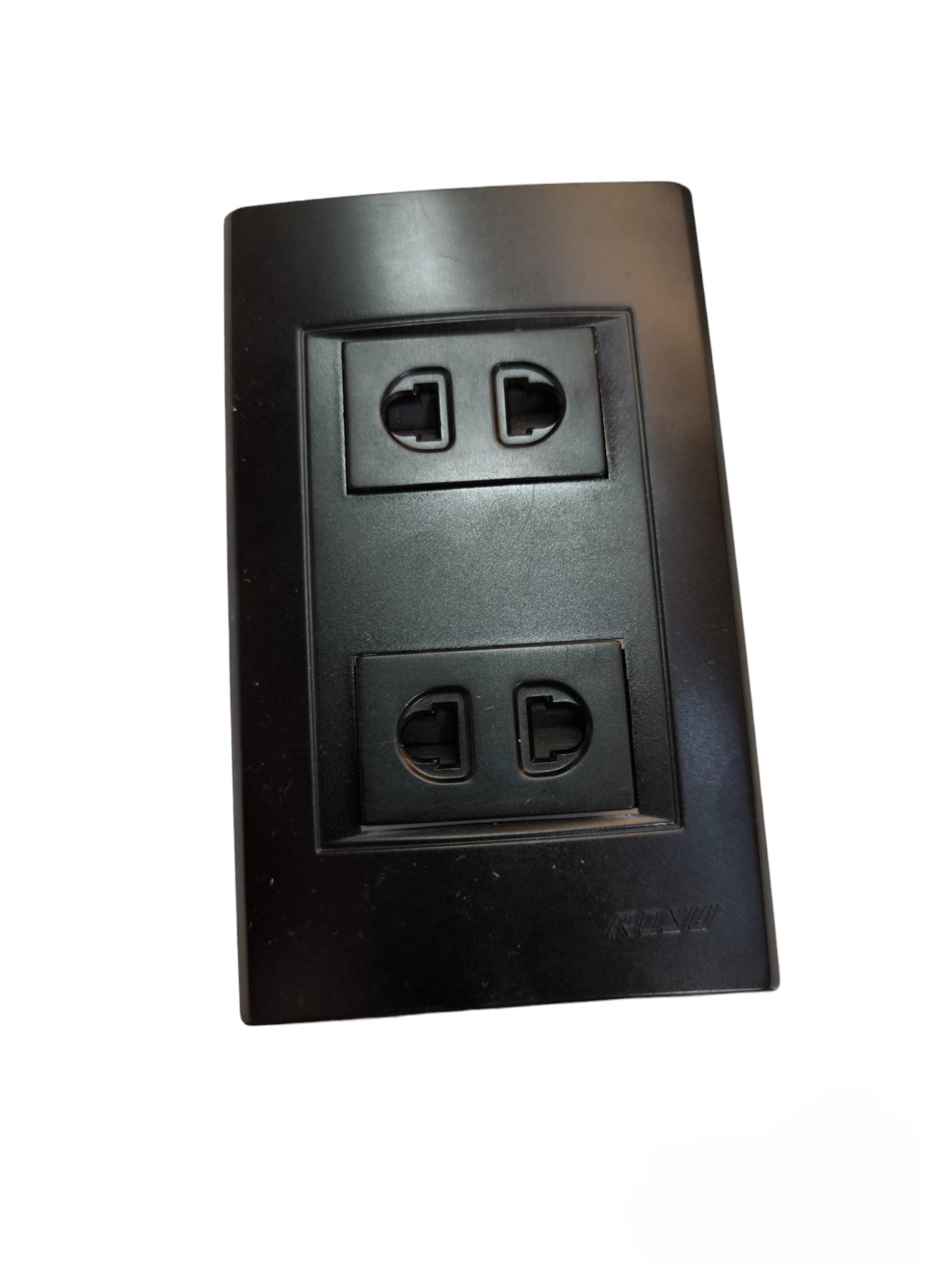 Royu black 2 Gang Universal Outlet 10A 250V power point with two double sockets