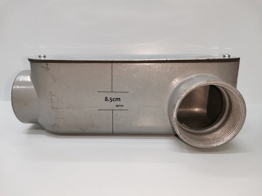 Local vendor 2 inch LL conduit body electrical part with metal finish and threaded openings
