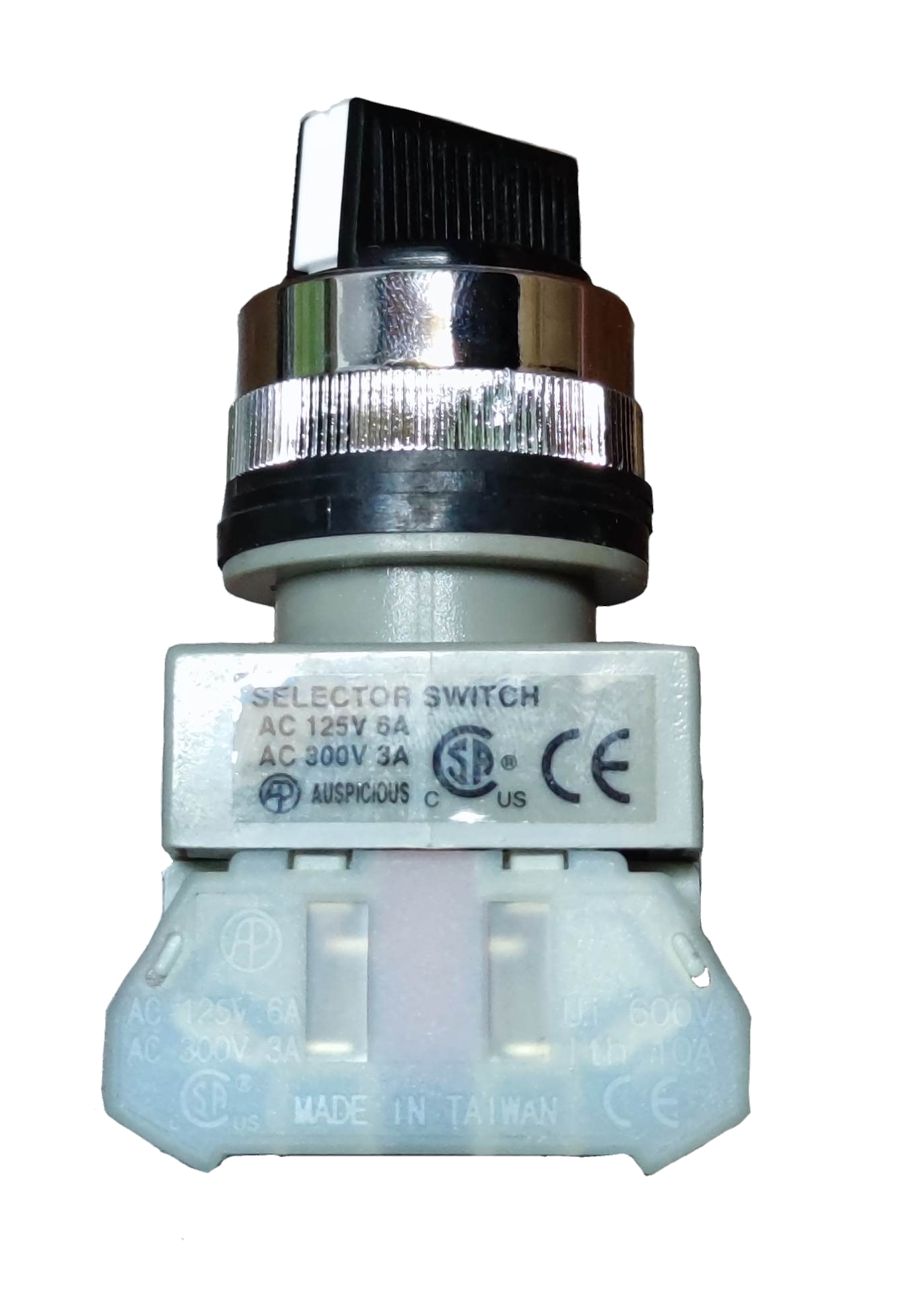 Auspicious 2 position selector switch with spring return for power points and plugs
